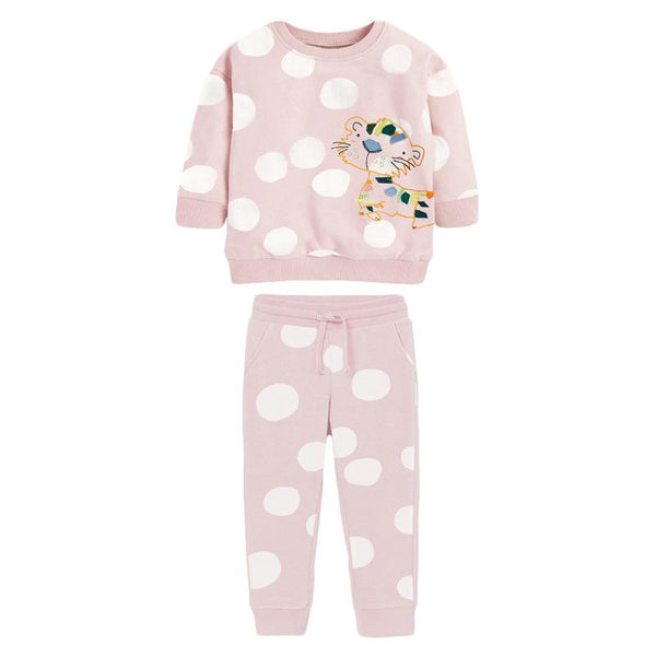 Toddler Girl's Cartoon Tiger Print Set