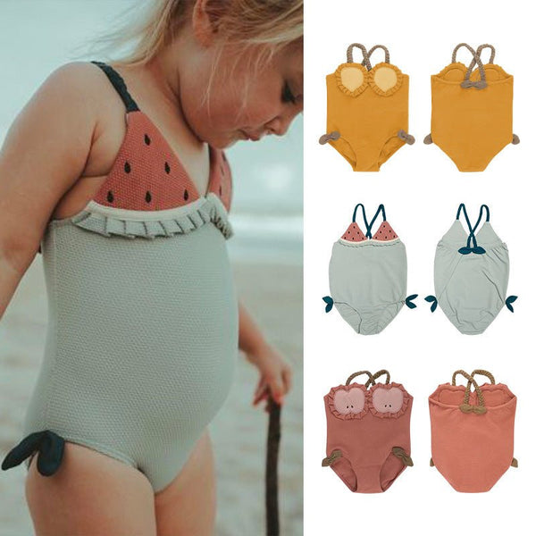 Toddler/Kid Girl Fruit Design One-Piece Swimsuit (3 Designs)
