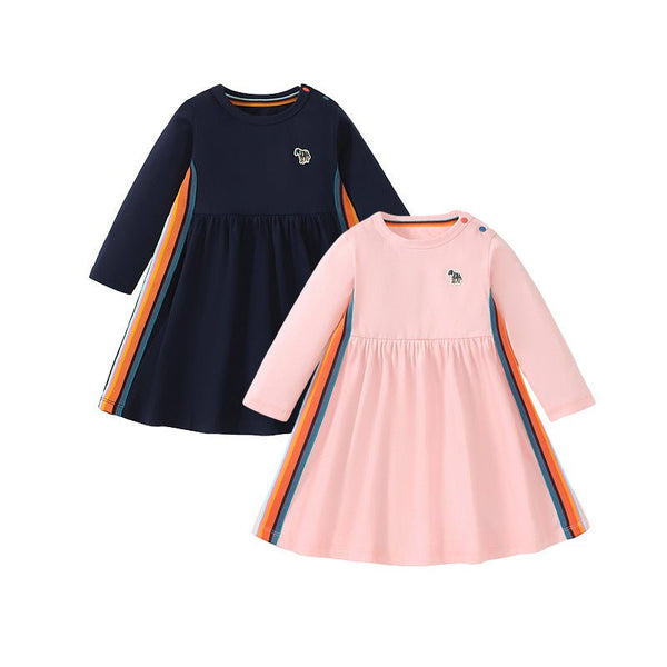 2 Colors Toddler Girl's Long Sleeve Casual Dress