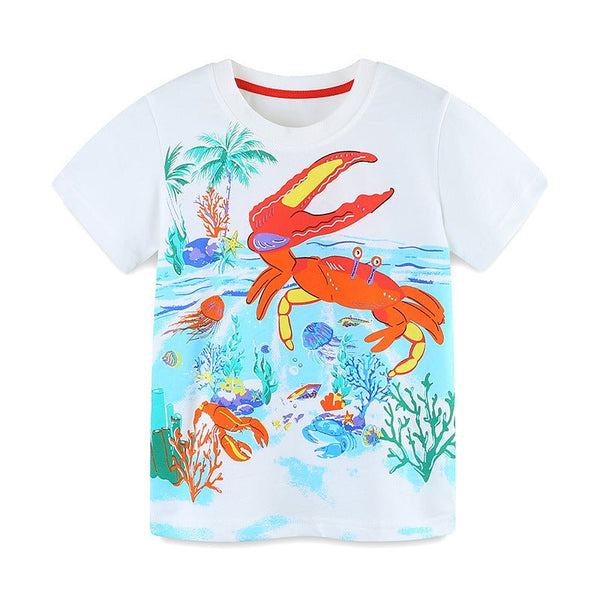 Toddler/Kid's Cartoon Print Design Summer Cotton Top