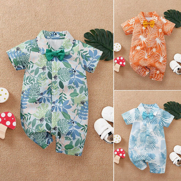 Baby Boy Leaf Design One-Piece Jumpsuit (4 Designs)
