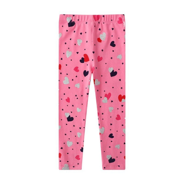 Toddler/Kid Girl Hearts + Polka Dots Pink Leggings