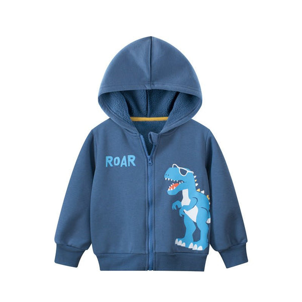 Toddler/Kid Boy's Blue Dinosaur Print Design Cotton Jacket