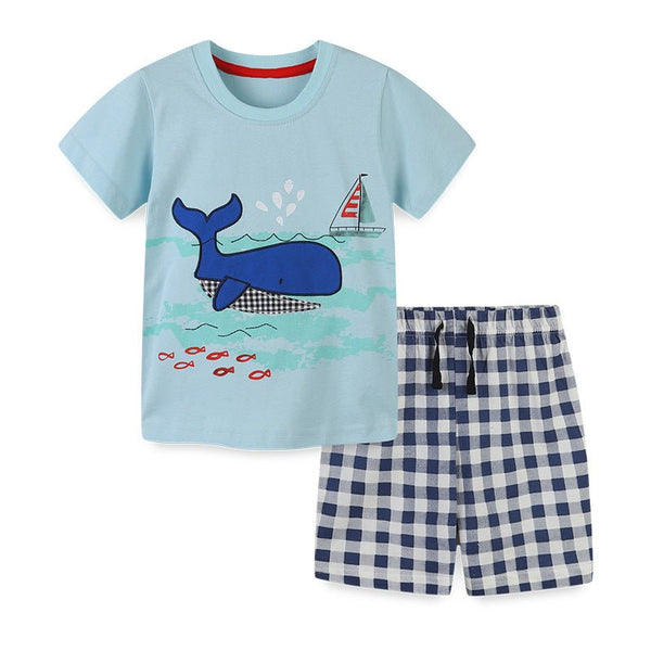 Toddler Boy's Dolphin Print Tee with Shorts Set