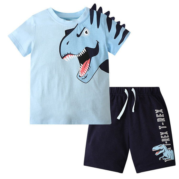 Toddler/Kid Boy Dinosaur 3D Spikes Design T-shirt and Shorts Set