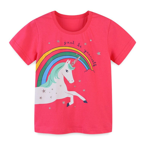 Toddler Girl's "Just Be Yourself" Unicorn T-shirt