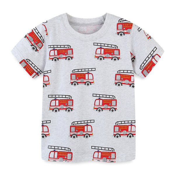 Toddler/Kid Boy Firetrucks Print T-shirt