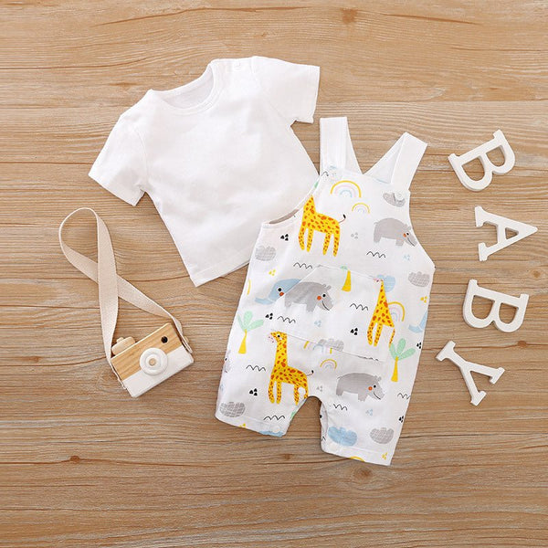 Giraffe/Whale Print Design 2-Piece Set for Baby