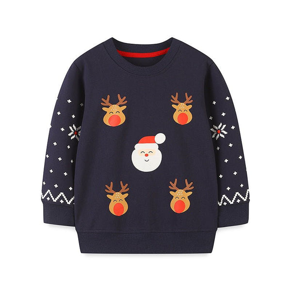 Toddler/Kid's Long Sleeve Cotton Sweatshirt with Christmas Design