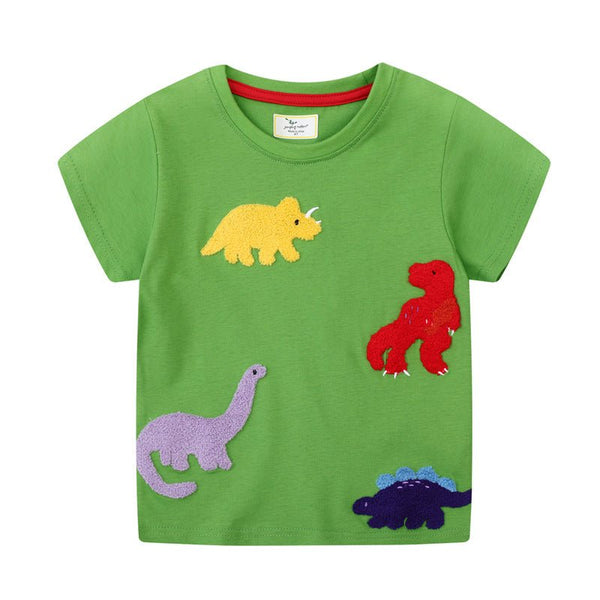 Toddler/Kid Boy's Dinosaur Design Green Cotton Tee