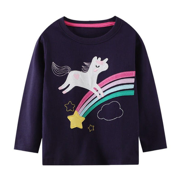 Toddler/Kid Girl's Colorful Unicorn Long Sleeve Shirt