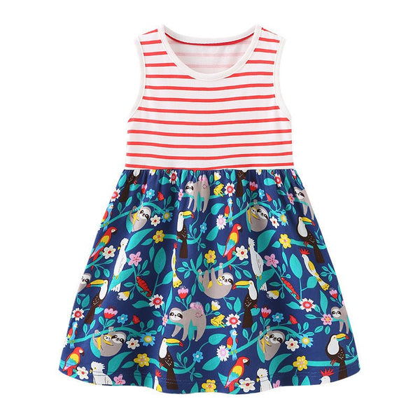 Toddler/Kid Girl's Sleeveless Animal Print Design Dress