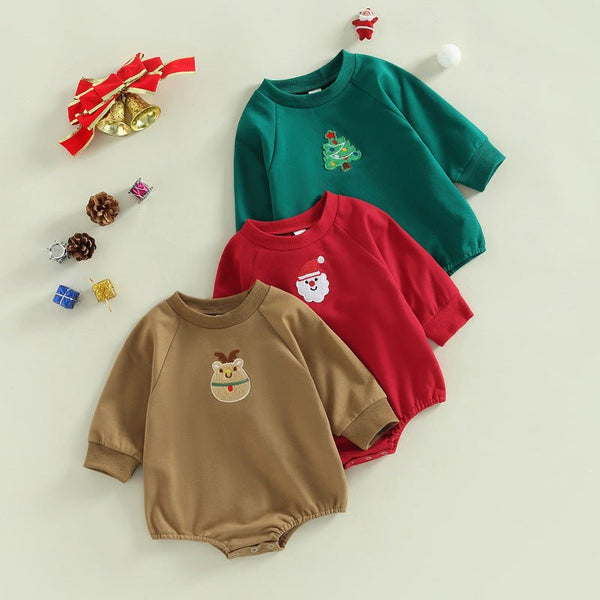 Baby Christmas Themed Long Sleeve Onesies ( 3 Designs - Christmas Tree, Santa, Reindeer)