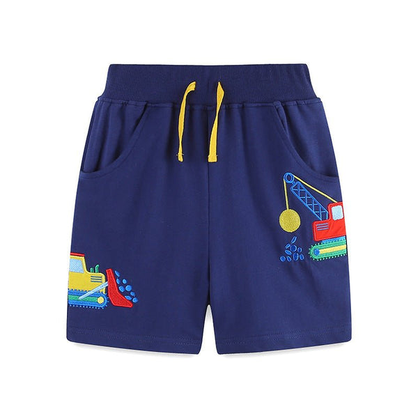 Toddler/Kid Boy's Excavator Design Summer Cotton Shorts