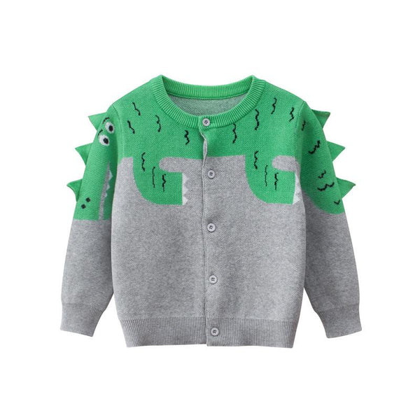 Toddler Boy's Casual Dinosaur Knit Sweater