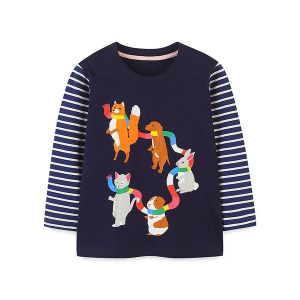 Toddler/Kid's Cute Cartoon Animal Print Design Cotton Top
