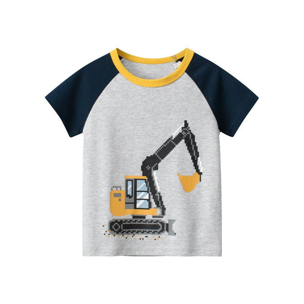 Toddler/Kid Boy Simple Excavator Print T-shirt