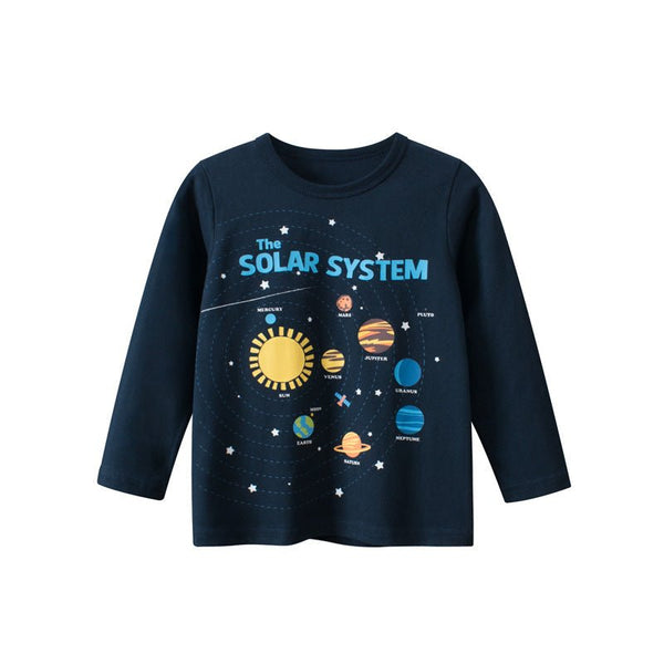 Toddler/Kid Boy's Solar System Long Sleeve Shirt