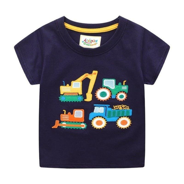 Truck Pattern Short Sleeve T-shirt for Boys