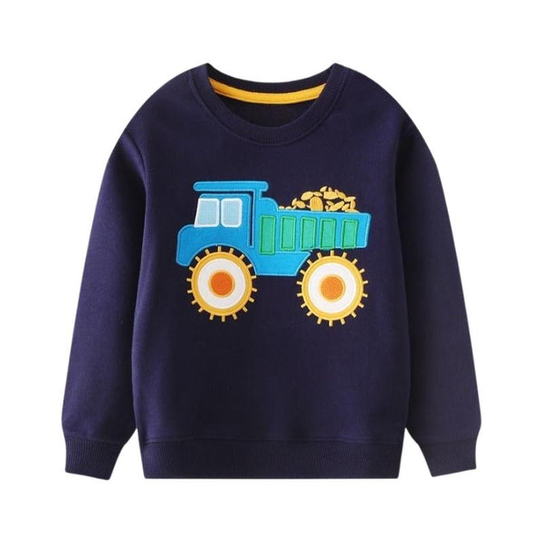Toddler/Kid Boy's Vehicle Design Long Sleeve Sweatshirt