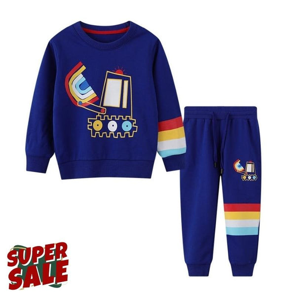 Premium Boy Truck Print Sweatshirt and Pants Set