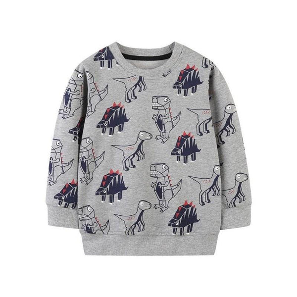 Toddler Boys Cartoon Dinosaur Long Sleeve Sweatshirt