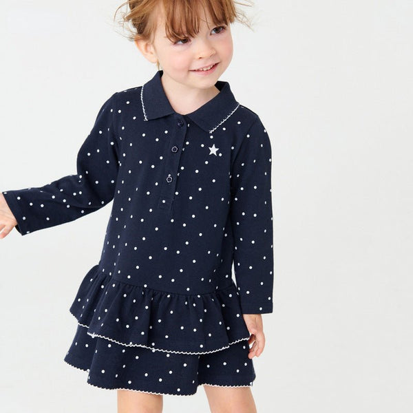 Toddler/Kid Girl's Long Sleeve Dot Design Dress