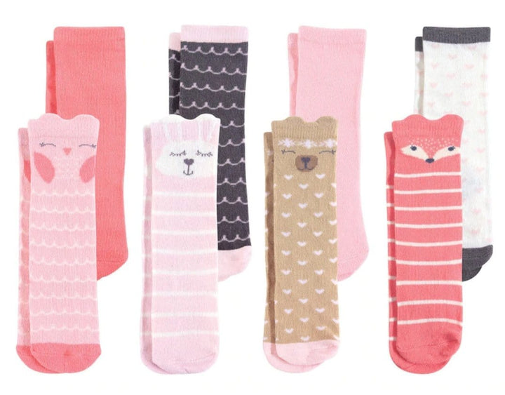Baby Girl Knee High Socks, 8-Pack, Forest Girl Stripe - Kidsyard Greenland