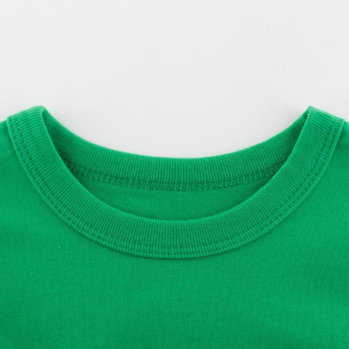 Baby Girls Pink/Green Cartoon & Black Stripes Long Sleeve Tops - Kidsyard Greenland