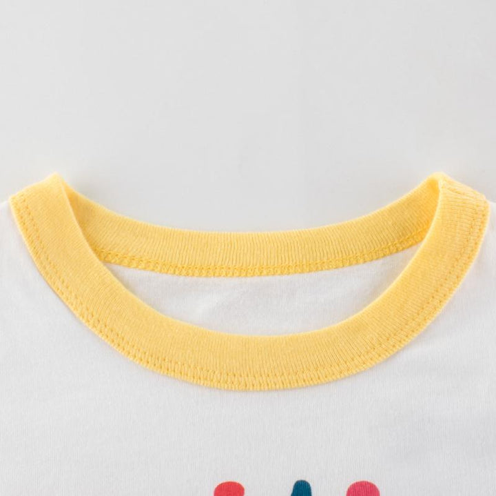 Baby Girls Short-sleeved T-shirt with 'Positive Energy' Slogan - Kidsyard Greenland