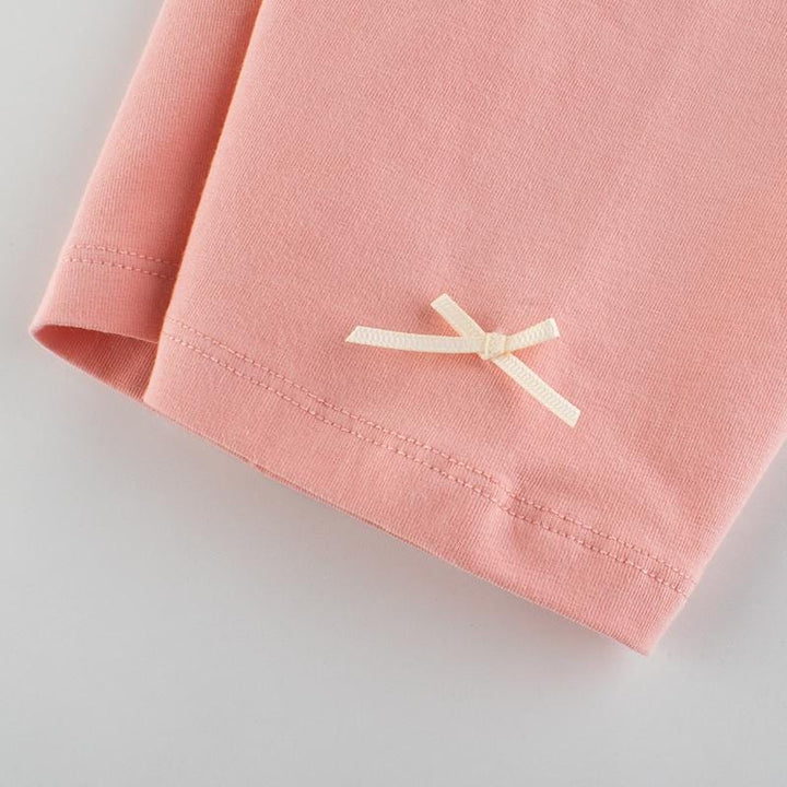 Baby Girls Summer Cotton Pants in Pink and Grey - Kidsyard Greenland