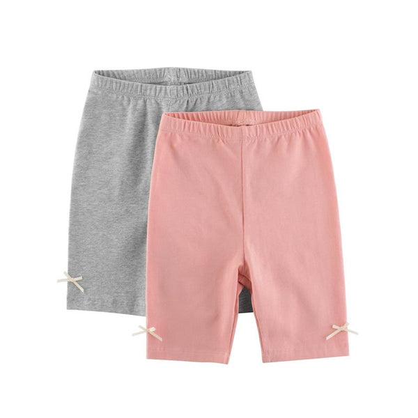 Baby Girls Summer Cotton Pants in Pink and Grey - Kidsyard Greenland