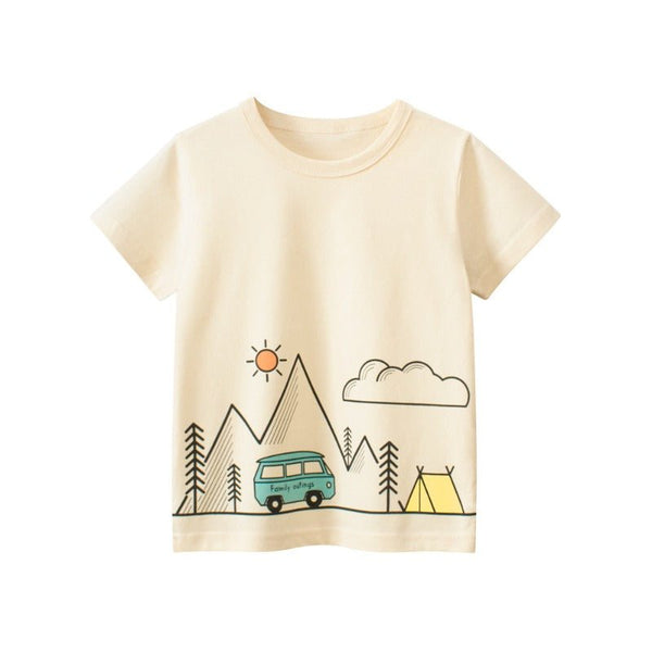 Toddler/Kid's Cartoon Camp Adventure Design T-Shirt