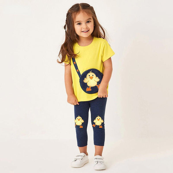 2-Piece Toddler/Kid Girl's Little Yellow Duck Design Set