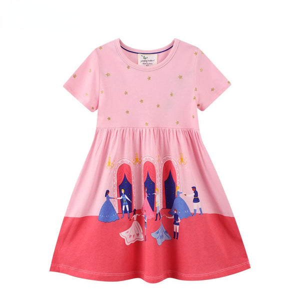 Toddler/Kid Girl's Short Sleeve Pink Princess Dress