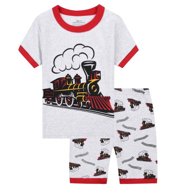 Premium Toddler/Kid Boy's Train Print Pajama Set