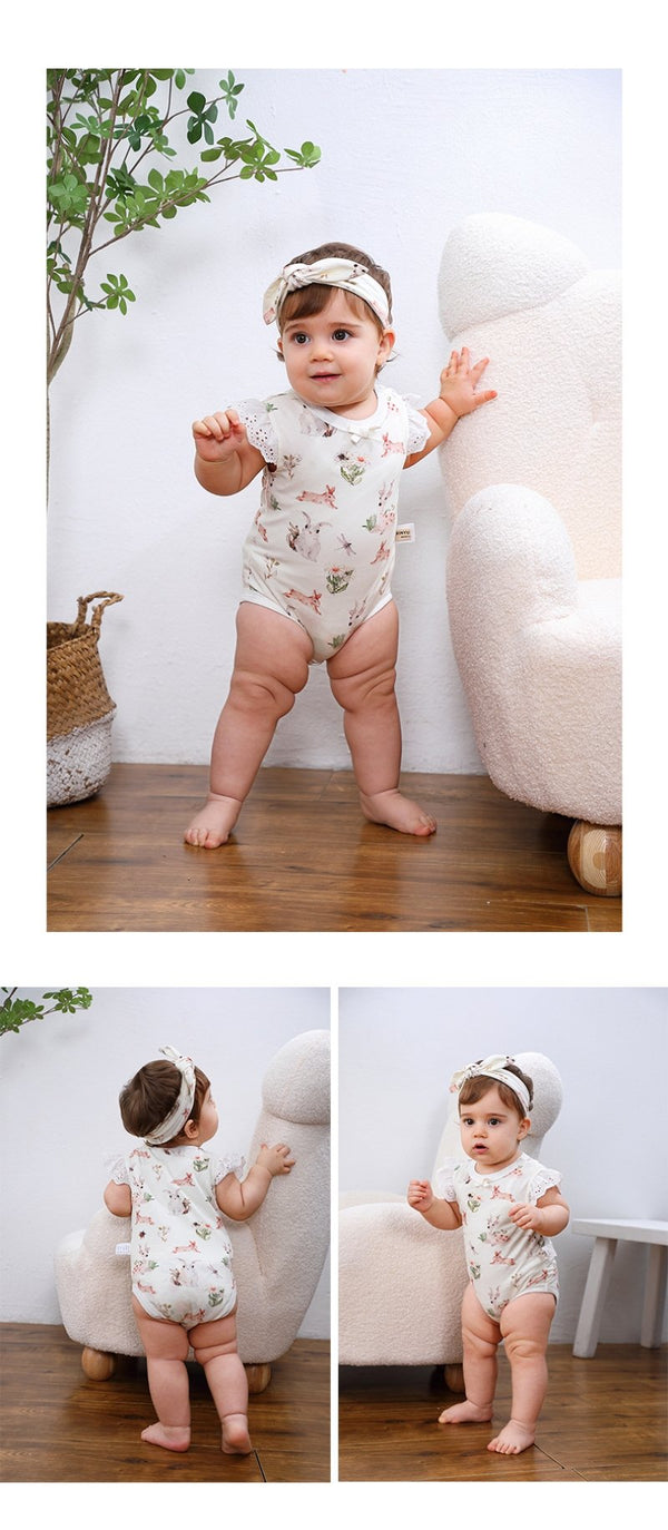 Baby Girl Floral + Animal Prints Onesie (3 Designs)