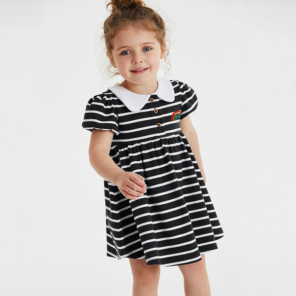 Toddler/Kid Girl's Short Sleeve Rainbow Design Summer Dress