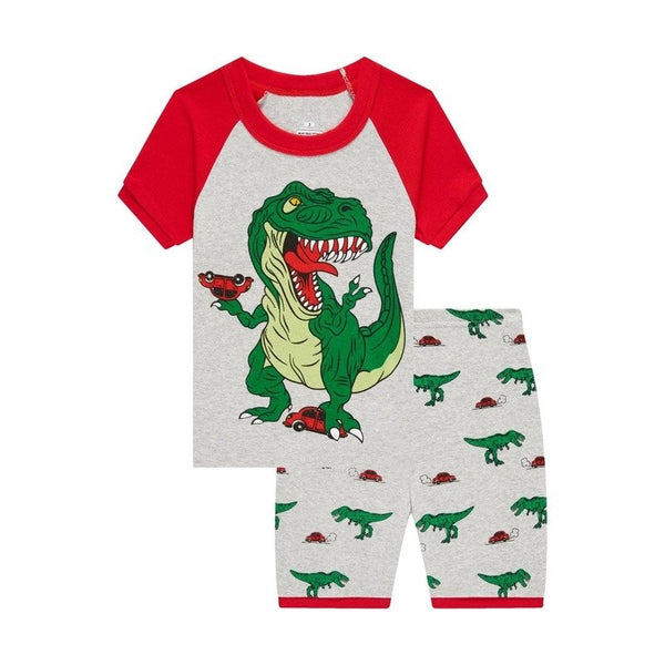Toddler/Kid Boy's Short Sleeve Dinosaur Print Pajama Set