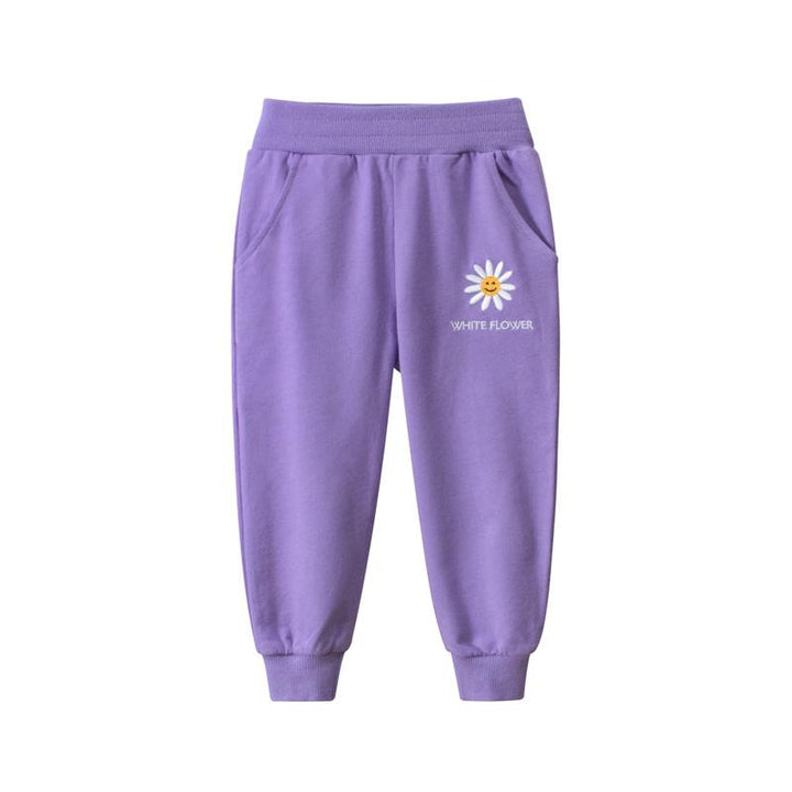 Girls Premium French Terry Cotton Pants in 4 Colors - Kidsyard Greenland