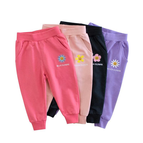 Girls Premium French Terry Cotton Pants in 4 Colors - Kidsyard Greenland