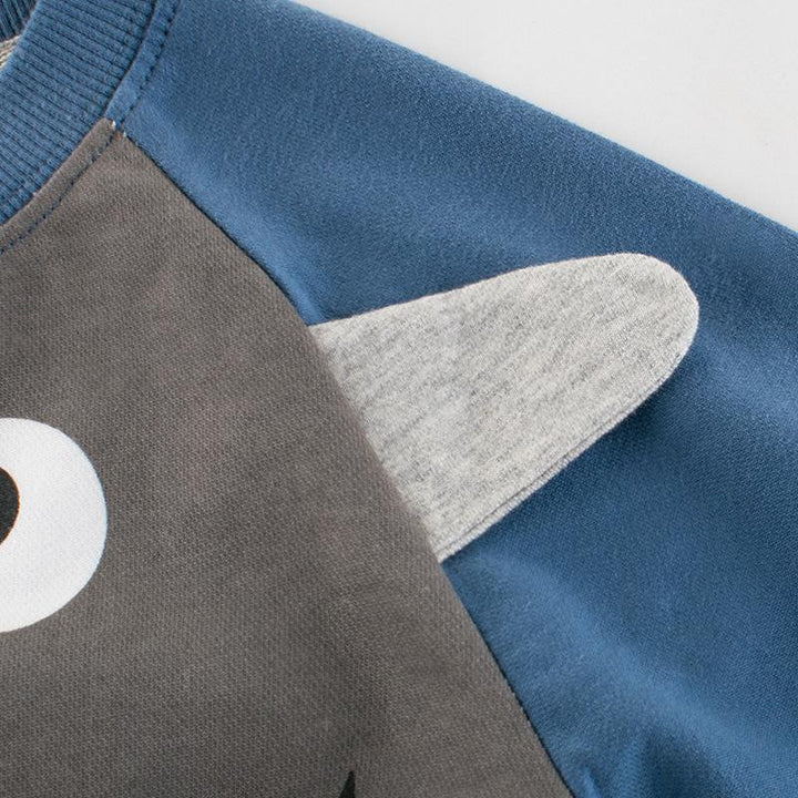 Premium Cartoon Shark Pattern Sweatshirt for Boys - Kidsyard Greenland