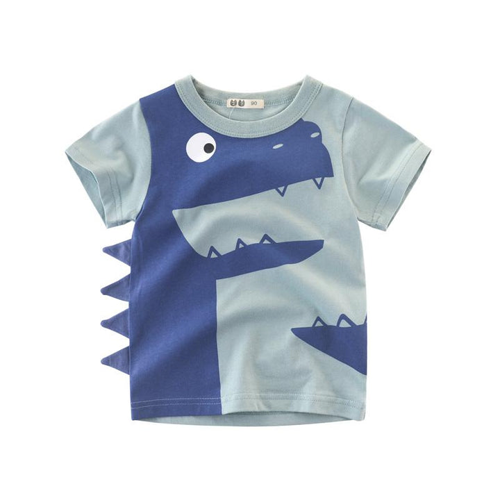 Premium Kids Cotton T-shirt with Small Crocodile Pattern - Kidsyard Greenland
