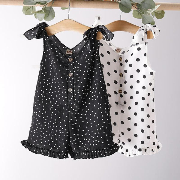 Baby Girl Cotton Polka Dot Jumpsuit Girls Sun Dress