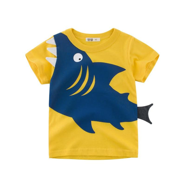 Children's Premium Cotton T-shirt with Shark Pattern
