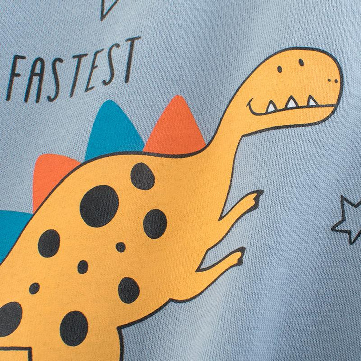Solid Toddler Boys Dinosaur Long Sleeve Top - Kidsyard Greenland