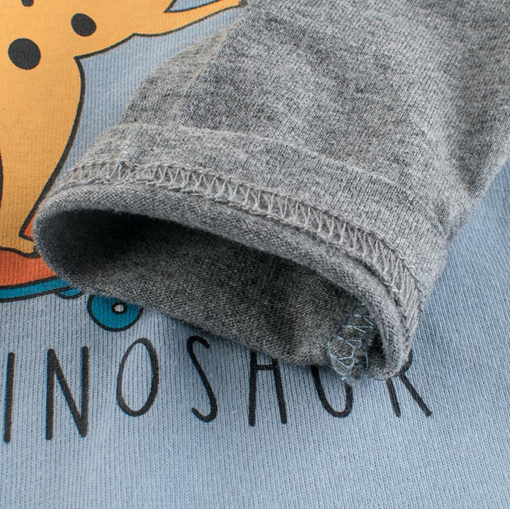 Solid Toddler Boys Dinosaur Long Sleeve Top - Kidsyard Greenland