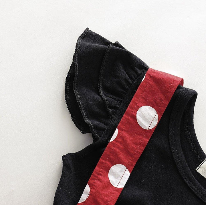 Summer Baby Girls Red Polka Dot Skirt with Casual Short Sleeve Tops 2-piece Outfit Set - Kidsyard Greenland