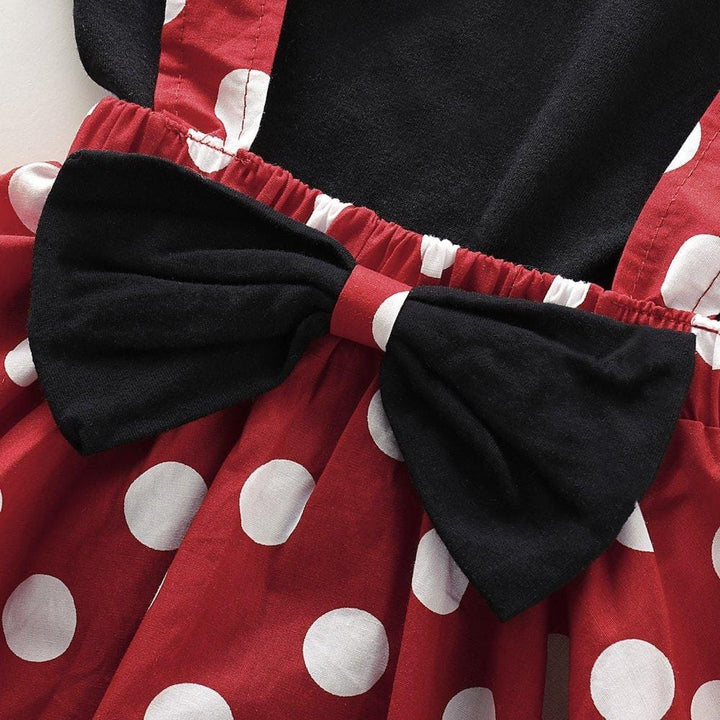 Summer Baby Girls Red Polka Dot Skirt with Casual Short Sleeve Tops 2-piece Outfit Set - Kidsyard Greenland