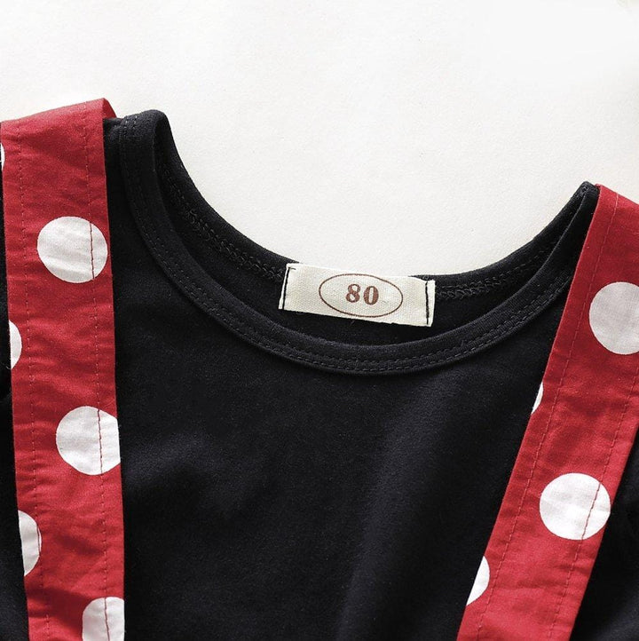 Summer Baby Girls Red Polka Dot Skirt with Casual Short Sleeve Tops 2-piece Outfit Set - Kidsyard Greenland